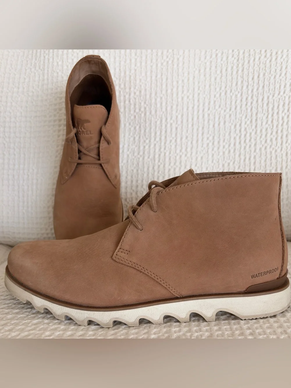 Men's Sorel Kezar Chukka Waterproof Ankle Boots Tan Nubuck Leather Size 12